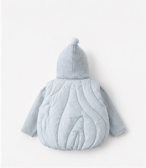 Kids’ 2-Piece Knit Hoodie & Quilted Vest Set