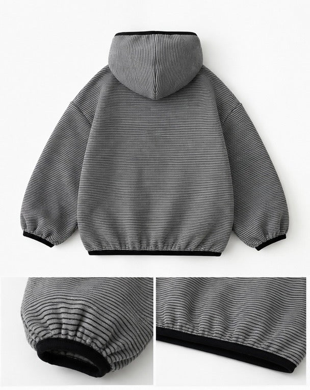 Kids Korean Style Striped Hoodie