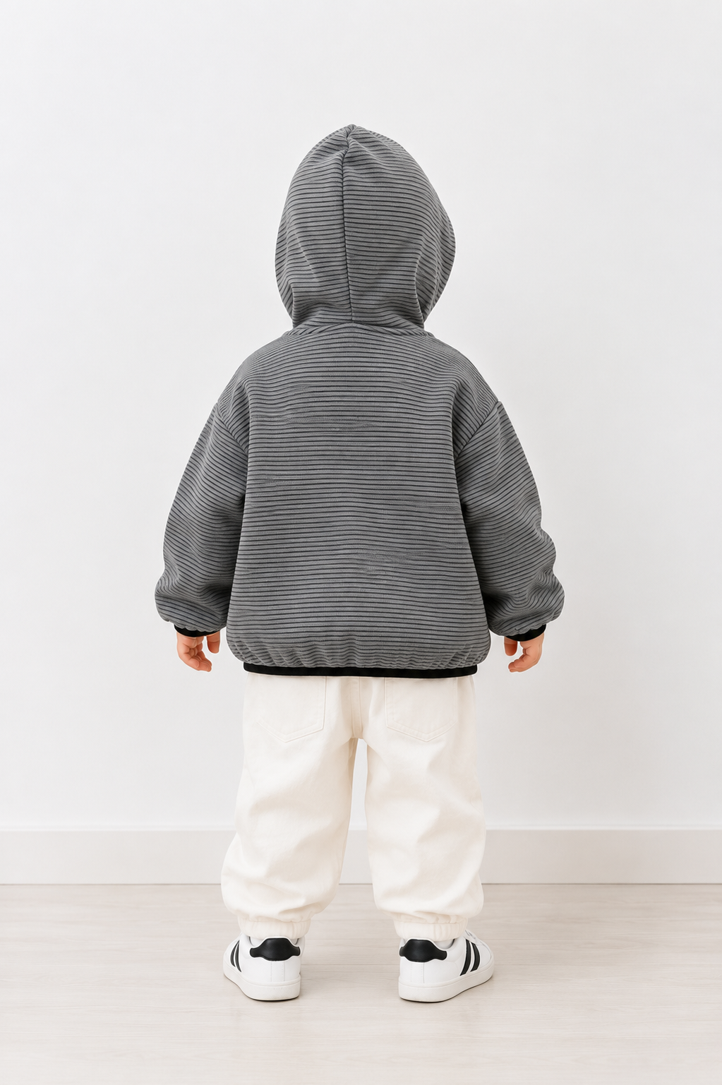 Kids Korean Style Striped Hoodie