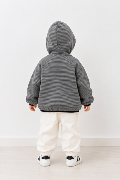 Kids Korean Style Striped Hoodie